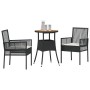 Juego de Comedor de Jardín de 3 Piezas Negro Poliratán de , Sillas de jardín - Ref: Foro24-3334951, Precio: 166,99 €, Descuen...