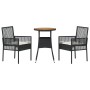 Juego de Comedor de Jardín de 3 Piezas Negro Poliratán de , Sillas de jardín - Ref: Foro24-3334951, Precio: 166,99 €, Descuen...