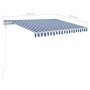 Toldo manual retráctil con postes azul y blanco 3,5x2,5 m de vidaXL, Toldos - Ref: Foro24-3069916, Precio: 505,80 €, Descuent...