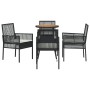 Conjunto de muebles de comedor Conjunto de 5 Negro Ratán, Poliéster de , Sillas de jardín - Ref: Foro24-3334952, Precio: 270,...