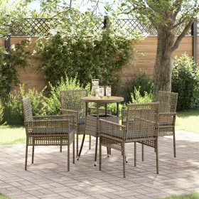 Conjunto de Muebles de Comedor Conjunto de 5 Gris Ratán, Vidrio de , Sillas de jardín - Ref: Foro24-3334954, Precio: 270,33 €...