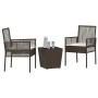 Conjunto de Bistro de Jardín de 3 Piezas con Cojines Marrón de Poliratán de , Sillas de jardín - Ref: Foro24-3334956, Precio:...