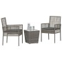 Set de Bistro de Jardín de 3 Piezas con Cojines en Gris de Poliratán de , Sillas de jardín - Ref: Foro24-3334957, Precio: 158...