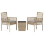 Conjunto de bistro de jardín de 3 piezas con cojines Beige de polirratán de , Sillas de jardín - Ref: Foro24-3334958, Precio:...