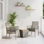 Conjunto de Bistro de Jardín de 3 Piezas con Cojines Gris de Poliratán de , Sillas de jardín - Ref: Foro24-3334961, Precio: 1...