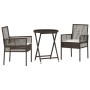 Juego de Bistro de Jardín de 3 Piezas con Cojines Marrón de Poliratán de , Sillas de jardín - Ref: Foro24-3334963, Precio: 17...