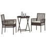 Juego de Bistro de Jardín de 3 Piezas con Cojines Marrón de Poliratán de , Sillas de jardín - Ref: Foro24-3334963, Precio: 17...