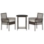 Juego de Bistro de Jardín de 3 Piezas con Cojines Marrón de Poliratán de , Sillas de jardín - Ref: Foro24-3334963, Precio: 17...