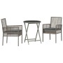Conjunto de Bistro de Jardín de 3 Piezas con Cojines Gris de Poliratán de , Sillas de jardín - Ref: Foro24-3334964, Precio: 1...