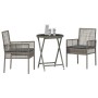 Conjunto de Bistro de Jardín de 3 Piezas con Cojines Gris de Poliratán de , Sillas de jardín - Ref: Foro24-3334964, Precio: 1...