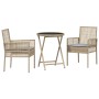 Conjunto de Bistro de Jardín de 3 Piezas con Cojines Beige de Poliratán de , Sillas de jardín - Ref: Foro24-3334965, Precio: ...