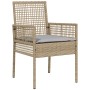 Conjunto de Bistro de Jardín de 3 Piezas con Cojines Beige de Poliratán de , Sillas de jardín - Ref: Foro24-3334965, Precio: ...