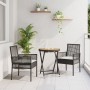 Set de Bistro de Jardín de 3 Piezas con Cojines Ratané Negro de , Sillas de jardín - Ref: Foro24-3334967, Precio: 164,04 €, D...