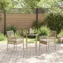 Conjunto de jardín bistró de 3 piezas con cojines beige de poliratán de , Sillas de jardín - Ref: Foro24-3334966, Precio: 180...