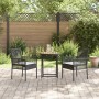 Set de Bistro de Jardín de 3 Piezas con Cojines Ratané Negro de , Sillas de jardín - Ref: Foro24-3334967, Precio: 164,04 €, D...