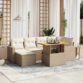 Set de sofás de jardín 11pzas con cojines ratán sintético beige en Conjuntos de jardín | Comprar online en Foru.es