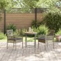 Set de Bistro de Jardín de 3 Piezas con Cojines Gris de Poliratán de , Sillas de jardín - Ref: Foro24-3334968, Precio: 163,16...