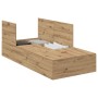 Estructura de Cama de Almacenamiento Roble Artesano 90x200 cm de , Camas y somieres - Ref: Foro24-3335348, Precio: 192,56 €, ...