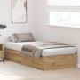 Estructura de Cama de Almacenamiento Roble Artesano 90x200 cm de , Camas y somieres - Ref: Foro24-3335348, Precio: 192,56 €, ...