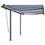 Toldo manual retráctil con luz LED azul y blanco 3x2,5 m de vidaXL, Toldos - Ref: Foro24-3070101, Precio: 367,69 €, Descuento: %