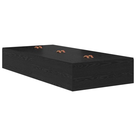 Estructura de Cama de Almacenamiento Roble Negro 100x200 cm de , Camas y somieres - Ref: Foro24-3335350, Precio: 231,26 €, De...