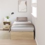 Estructura de cama de almacenamiento Roble Sonoma 100x200 cm de , Camas y somieres - Ref: Foro24-3335351, Precio: 204,14 €, D...
