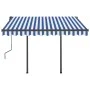 Toldo manual retráctil con luz LED azul y blanco 3x2,5 m de vidaXL, Toldos - Ref: Foro24-3070101, Precio: 367,69 €, Descuento: %