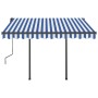Toldo manual retráctil con luz LED azul y blanco 3x2,5 m de vidaXL, Toldos - Ref: Foro24-3070101, Precio: 367,21 €, Descuento: %