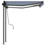 Toldo manual retráctil con luz LED azul y blanco 3x2,5 m de vidaXL, Toldos - Ref: Foro24-3070101, Precio: 367,69 €, Descuento: %