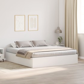 Marco de Cama Blanco Madera King Marco con Almacenamiento de , Camas y somieres - Ref: Foro24-3335357, Precio: 448,17 €, Desc...