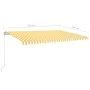 Toldo retráctil manual con postes amarillo y blanco 5x3,5 m de vidaXL, Toldos - Ref: Foro24-3070058, Precio: 493,05 €, Descue...