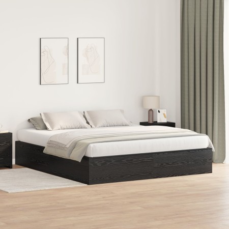 Base de cama de almacenamiento de roble negro 200x200 cm de , Camas y somieres - Ref: Foro24-3335358, Precio: 460,38 €, Descu...