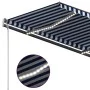 Toldo manual retráctil con luz LED azul y blanco 3x2,5 m de vidaXL, Toldos - Ref: Foro24-3070101, Precio: 367,69 €, Descuento: %