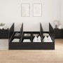 Base de cama de almacenamiento de roble negro 200x200 cm de , Camas y somieres - Ref: Foro24-3335358, Precio: 460,38 €, Descu...