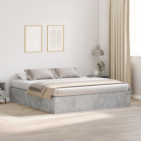 Estructura de Cama de Almacenamiento Gris Concreto 200x200 cm de , Camas y somieres - Ref: Foro24-3335360, Precio: 435,41 €, ...