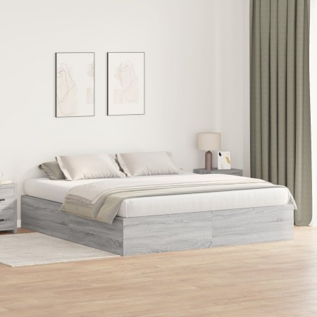 Estructura de cama de almacenamiento Gris Sonoma 200x200 cm de , Camas y somieres - Ref: Foro24-3335362, Precio: 448,17 €, De...