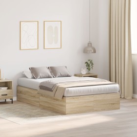 Estructura de Cama con Almacenamiento Sonoma Roble 120x200 cm de , Camas y somieres - Ref: Foro24-3335367, Precio: 301,16 €, ...
