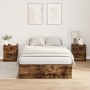 Estructura de Cama de Almacenamiento de Roble Ahumado 120x200 cm de , Camas y somieres - Ref: Foro24-3335369, Precio: 317,75 ...