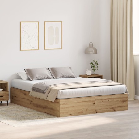 Estructura de Cama Roble Artesanal Madera de Calidad Doble de , Camas y somieres - Ref: Foro24-3335380, Precio: 337,74 €, Des...