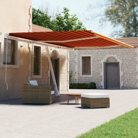 Toldo de pie automático naranja y marrón 600x300 cm de vidaXL, Toldos - Ref: Foro24-3069610, Precio: 631,87 €, Descuento: %