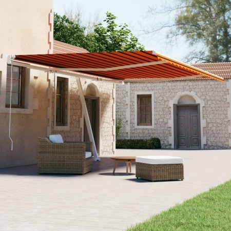 Toldo de pie automático naranja y marrón 600x300 cm de vidaXL, Toldos - Ref: Foro24-3069610, Precio: 631,87 €, Descuento: %