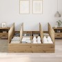 Marco de Cama de Almacenamiento en Roble Artisan 160x200 cm de , Camas y somieres - Ref: Foro24-3335396, Precio: 371,45 €, De...