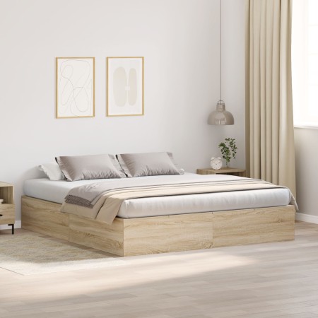 Estructura de Cama de Almacenamiento Sonoma Oak 180x200 cm de , Camas y somieres - Ref: Foro24-3335399, Precio: 399,76 €, Des...