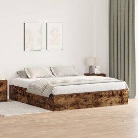 Estructura de cama Roble ahumado Madera Doble Con almacenamiento de , Camas y somieres - Ref: Foro24-3335401, Precio: 428,88 ...