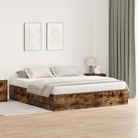 Estructura de cama Roble ahumado Madera Doble Con almacenamiento de , Camas y somieres - Ref: Foro24-3335401, Precio: 428,88 ...