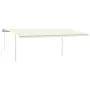 Toldo retráctil manual con postes crema 6x3,5 m de vidaXL, Toldos - Ref: Foro24-3070077, Precio: 690,45 €, Descuento: %