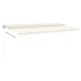 Toldo retráctil manual con postes crema 6x3,5 m de vidaXL, Toldos - Ref: Foro24-3070077, Precio: 690,45 €, Descuento: %