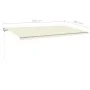 Toldo retráctil manual con postes crema 6x3,5 m de vidaXL, Toldos - Ref: Foro24-3070077, Precio: 690,45 €, Descuento: %