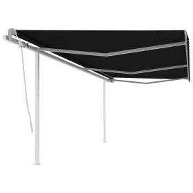 Manual retractable awning with anthracite gray poles 6x3.5 m by vidaXL, Awnings - Ref: Foro24-3070079, Price: 702,65 €, Disco...