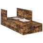 Marco de Cama de Almacenamiento en Roble Ahumado 75x190 cm de , Camas y somieres - Ref: Foro24-3335417, Precio: 170,71 €, Des...
